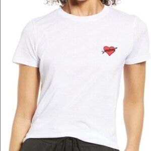 HALOGEN Mom heart Embroidered Mother’s Day T-Shirt XS